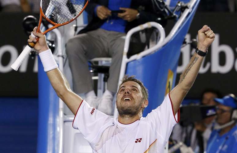 <p>Stanislas Wawrinka venceu Rafael Nadal por 3 sets a 1 e conquistou neste domingo o Aberto da Austrália 2014; foi o primeiro título de Grand Slam do suíço na carreira</p>