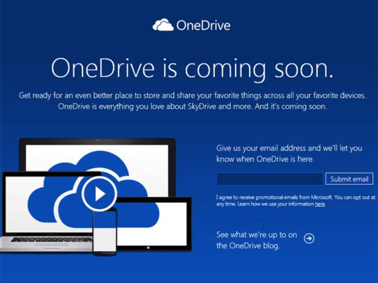 Site permite que os usuários vejam como será o OneDrive