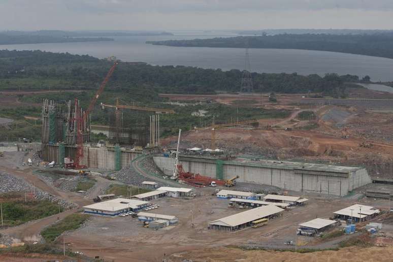 Vista geral do canteiro de obras da hidrelétrica de Belo Monte, em Pimental, próximo ao município de Altamira, no Pará