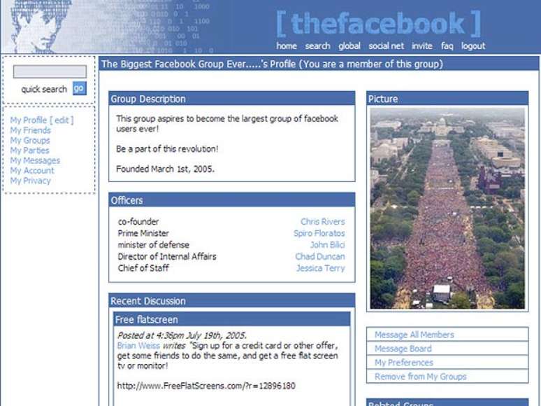 Em 4 de fevereiro de 2004, nascia oficialmente o Facebook, na época thefacebook.com. Nos primeiros dias de vida, a rede social cofundada por Mark Zuckerberg permitia que estudantes usando a internet de Harvard, de que era aluno, criassem perfis básicos com informações pessoais e fotos