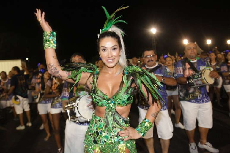 Dani Bolina participou do ensaio técnico da Unidos de Vila Maria, realizado na noite do último sábado (8), no sambódromo do Anhembi