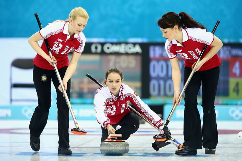  Anna Sidorova (centro) é considerada a musa da equipe russa