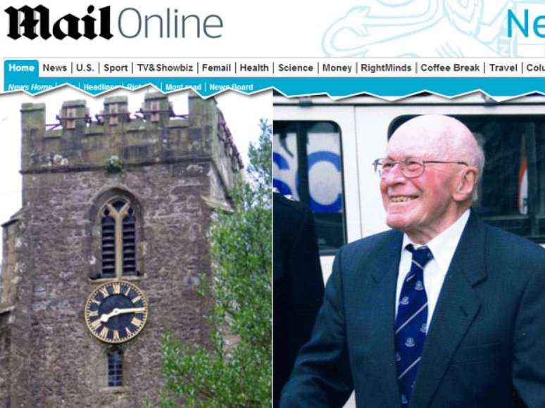 <p>O relógio da Igreja de St. James em Clapham, Yorkshire, parou no exato minuto da morte do médico John Farrer, às 8h15 da manhã</p>