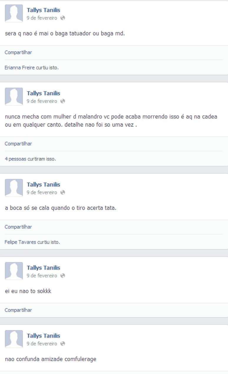 Tatuador Tallys Tanilis de Oliveira Brito, 24 anos, usou o Facebook para se vangloriar por ter assassinado um adolescente em Mossoró (RN)