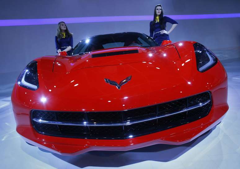 Modelo de Corvette em exposição durante a Indian Auto Expo 2014 (5 de fevereiro)