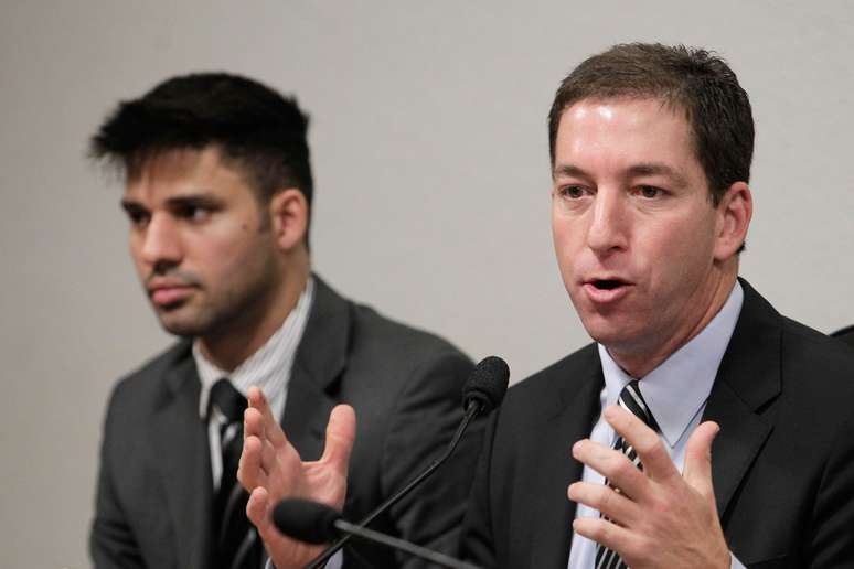 David Miranda (esquerda) e seu companheiro Glenn Greenwald em visita ao Brasil, quando defenderam asilo político a Snowden no país
