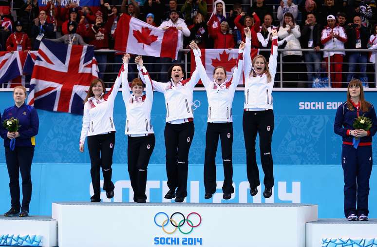 <p>Seleção canadense feminina de curling conquistou o ouro olímpico de 2014</p>