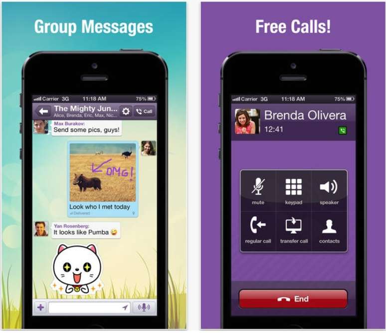 <p>Competidor direto de apps como Skype e WhatsApp, o Viber tem mensagens que suportam texto, fotos e vídeos.</p>