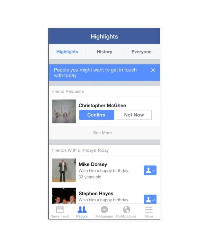 <p>Função Highlights está em teste no Facebook para iOS.</p>