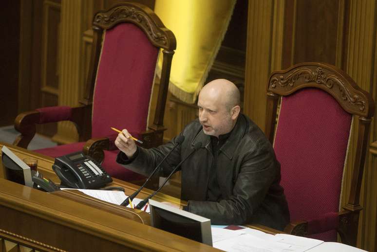 <p>Aleksander Turchinov logo ap&oacute;s ser eleito presidente do Parlamento</p>