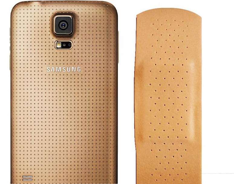 <p>Na web, usu&aacute;rio comparam design do novo smartphone da Samsung ao de um curativo</p>