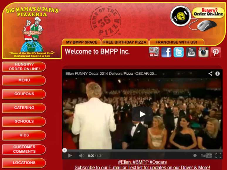 Site da pizzaria exibe com orgulho momentos que sua especialidade &eacute; devorada pelos famosos