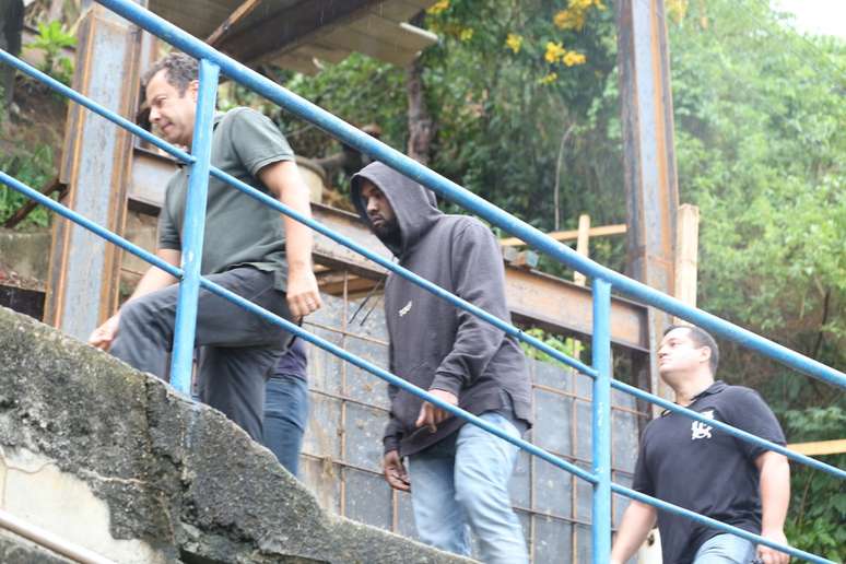 O rapper Kanye West visitou o morro do Vidigal, neste sábado (8), no Rio de Janeiro