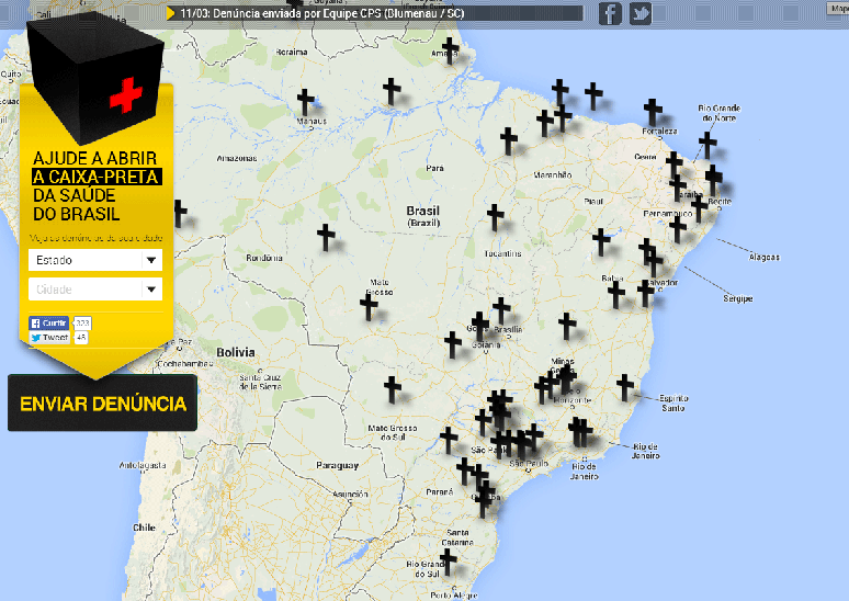 Site reúne denúncias sobre a situação da saúde no País