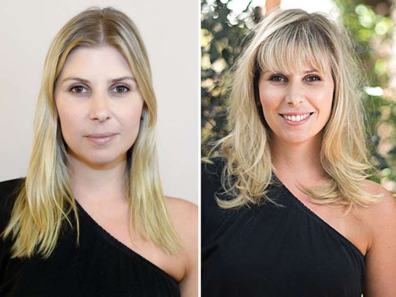 <p>A psicóloga Carolina Giacomini incorporou a franja que está fazendo sucesso com a personagem de Giovanna Antonelli na novela <em>Em Família</em></p>