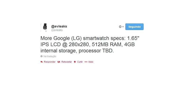 Twitter @evleaks vaza possíveis especificações do smart watch do Google