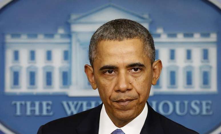 O presidente dos Estados Unidos, Barack Obama, durante coletiva de imprensa sobre a crise na Ucrânia nesta segunda-feira, na Casa branca, em Washington. 17/03/2014