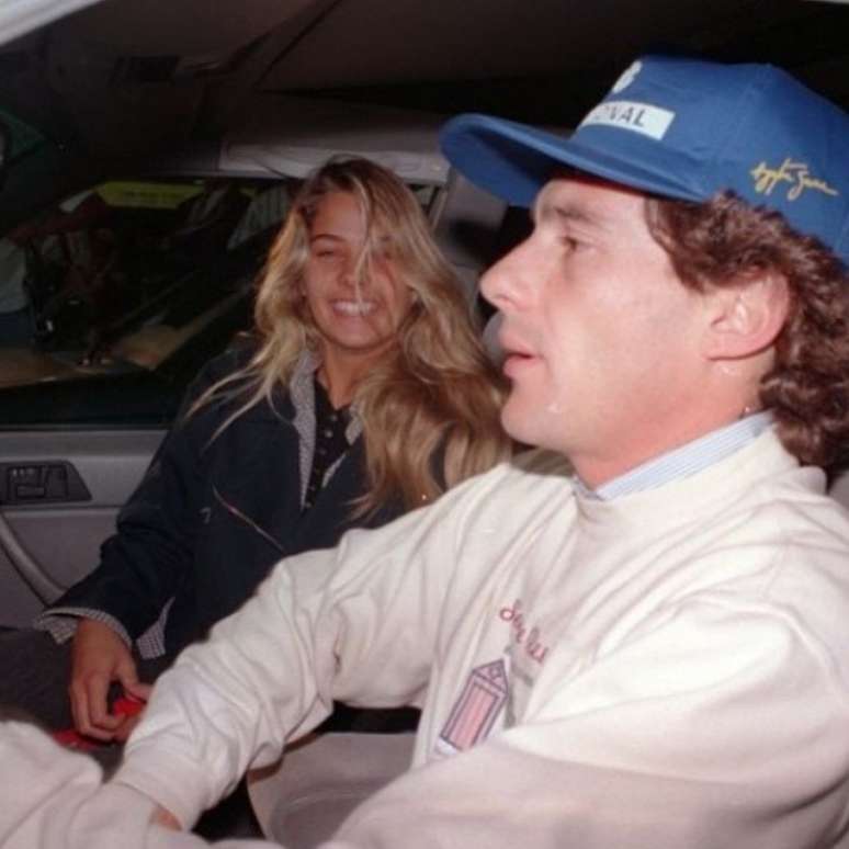 Adriane Galisteu e Ayrton Senna em foto postada pela modelo