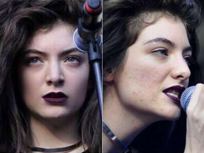 <p>"Lembrem-se: falhas são ok ;-)", escreveu a cantora Lorde ao comparar imagens com e sem edição nas redes sociais</p>