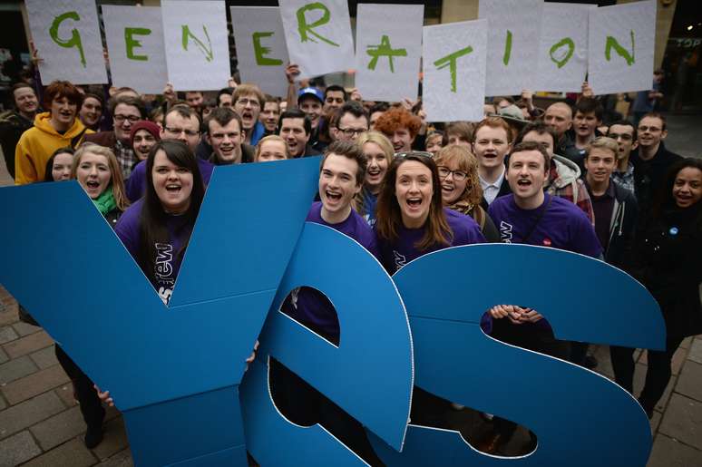Movimento pró-independência da Escócia "Generation Yes" (Geração Sim)
