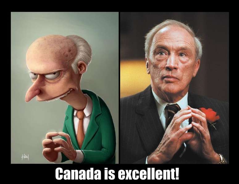 Movimento online pró-independência brinca com foto de líder canadense ao compará-lo com personagem vilão de "Os Simpsons"