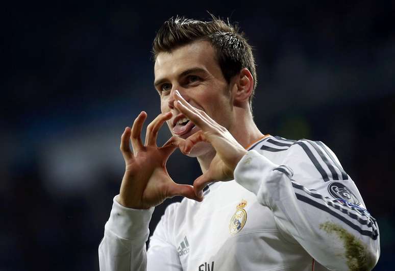 Gareth Bale festeja depois de abrir o placar para o Real Madrid