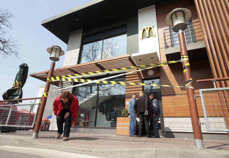 <p>Unidade do McDonald's fechada na Crimeia</p>