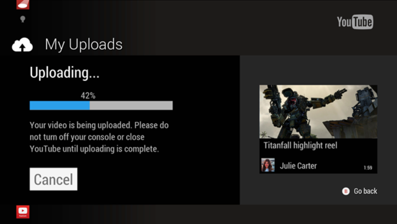 Com a atualização, será possível fazer 'uploads' de vídeos para o Youtube diretamente do Xbox One