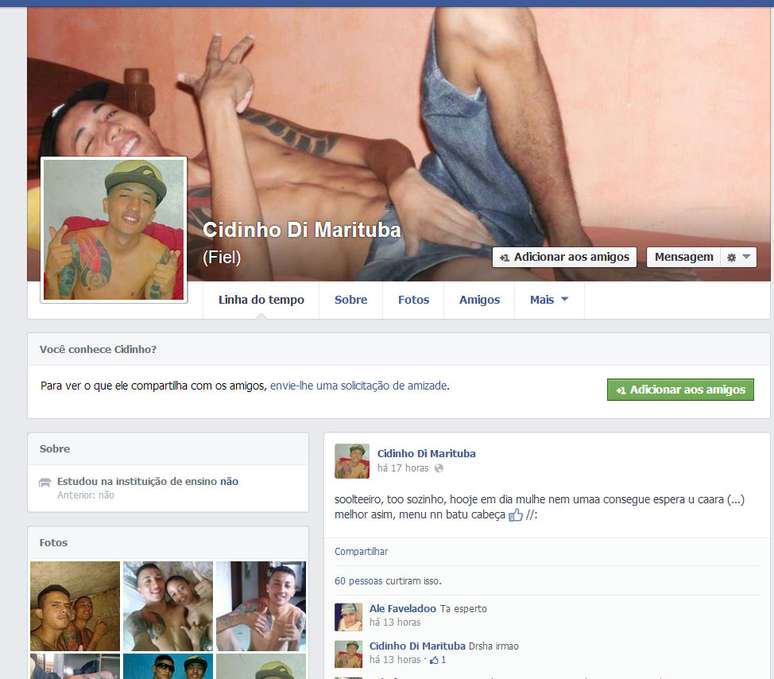 Preso atualizava o Facebook da cadeia