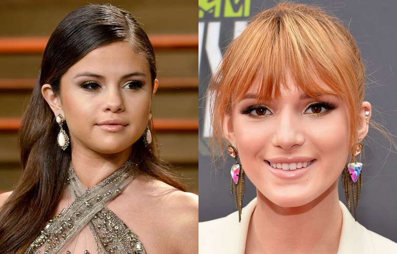 As cantoras Selena Gomez e Bella Thorne ganharam um ar glamouroso com a sombra dourada brilhante 
