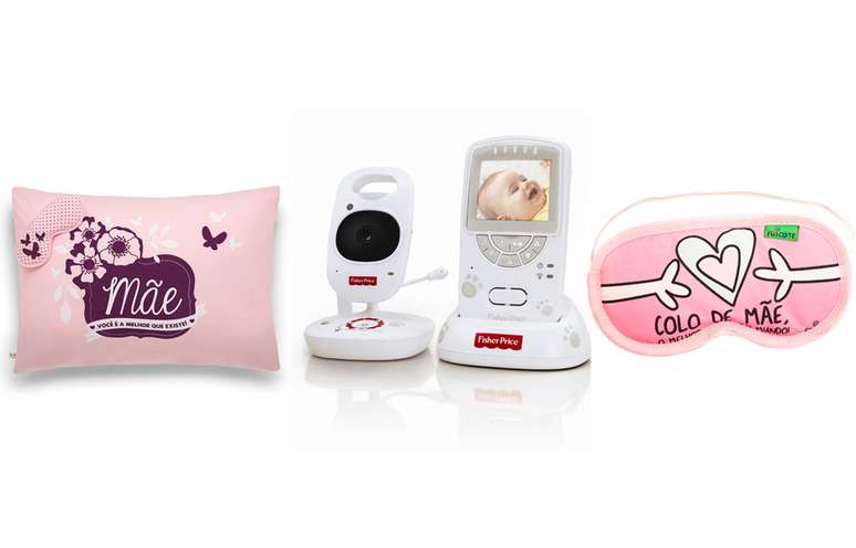 Produtos como fronha temática, vídeo babá eletrônica e máscara para dormir estão entre as opções de presentes mais indicadas para as mamães inexperientes  