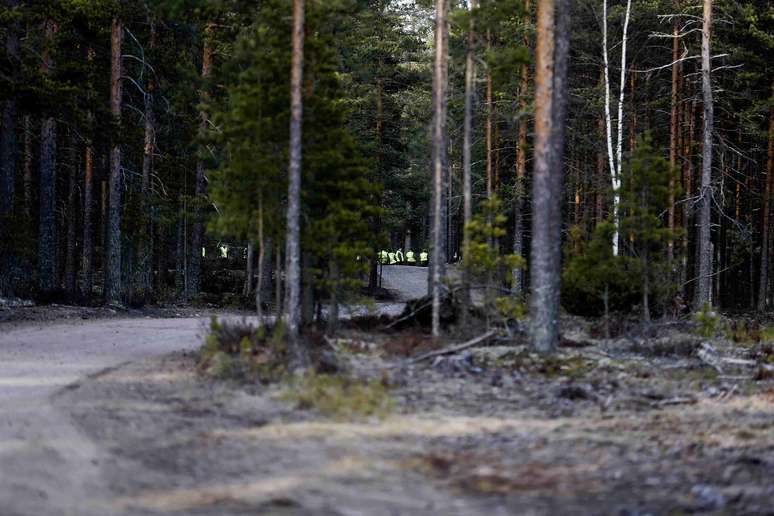<p>Equipe de resgate faz busca em uma floresta perto da Jamijarvi Airfield, sudoeste da Finlândia; pelo menos sete pessoas estavam a bordo</p>