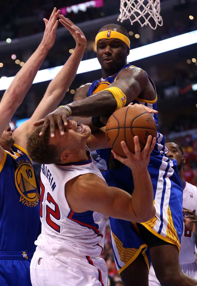 Jermaine O'Neal acerta Blake Griffin em Warriors x Clippers