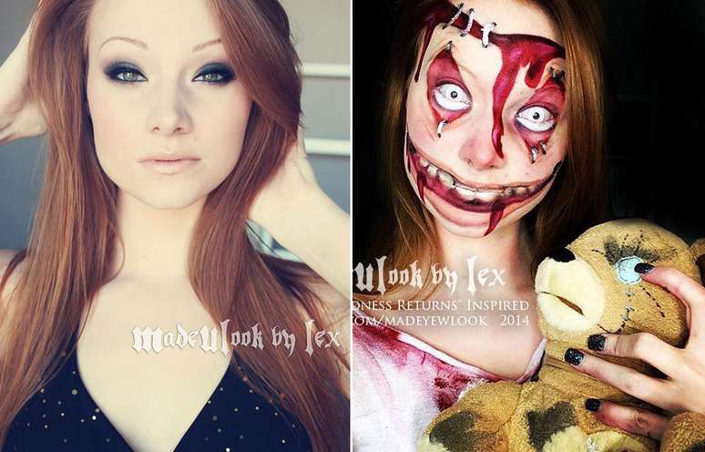 <p>Alexys Fleming usa t&eacute;cnicas&nbsp;de sombreamento e contorno do rosto e, por meio da maquiagem, se transforma em outra pessoa</p>