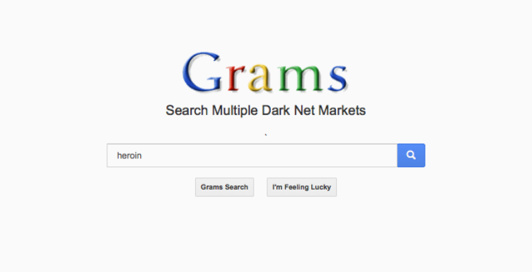 A interface do buscador Grams, que se inspira no design do Google