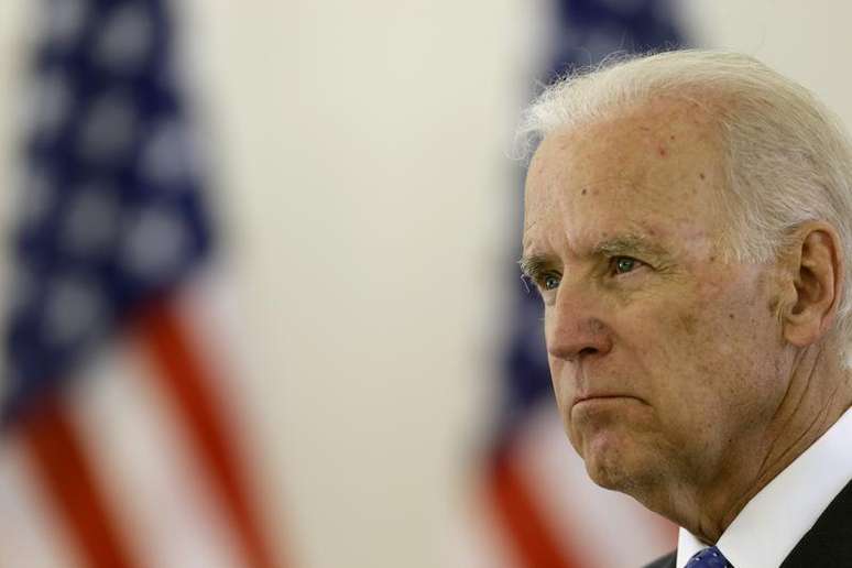 <p>Vice-presidente dos Estados Unidos, Joe Biden, durante coletiva de imprensa em Vilnius, na Litu&acirc;nia</p>