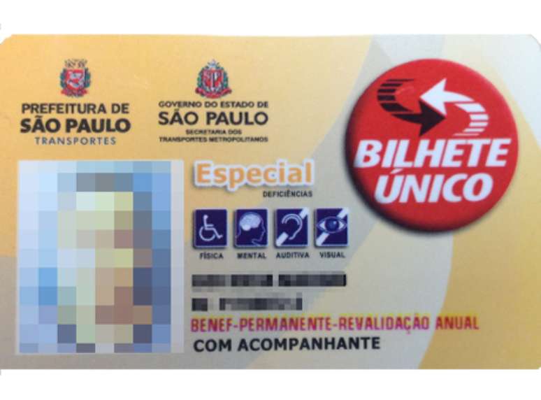 Bilhete Único Especial concedido pela São Paulo Transportes