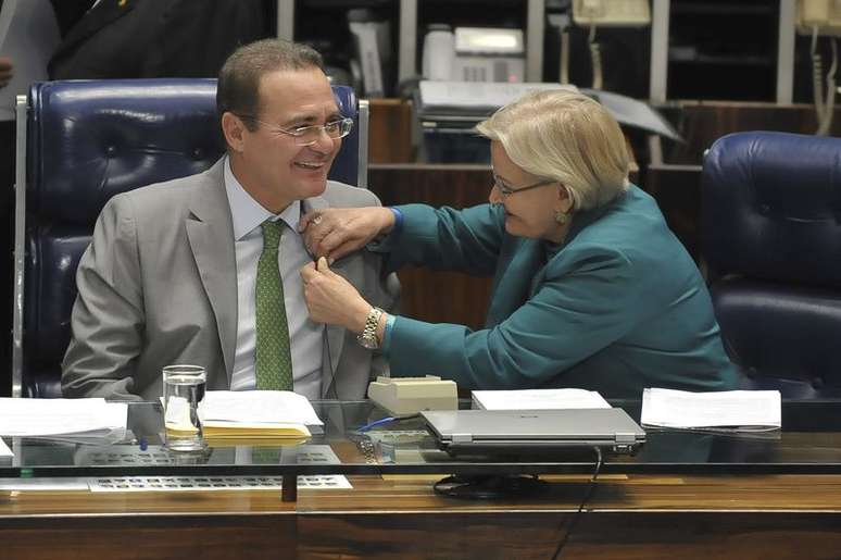 Renan, ao lado da senadora Ana Amélia Lemos