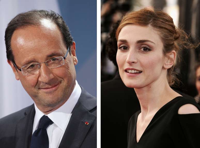 <p>Montgem de fotos de Hollande e sua suposta amante, a atriz Julie Gayet, 41</p>