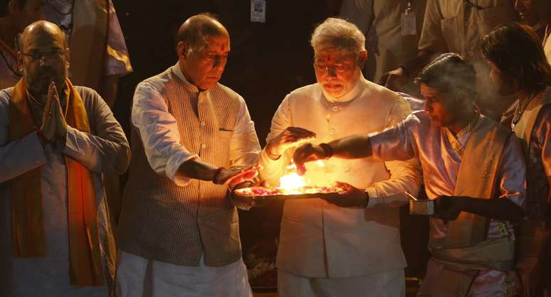 Modi foi eleito nesta sexta-feira, tendo sido o principal l&iacute;der de oposi&ccedil;&atilde;o na campanha