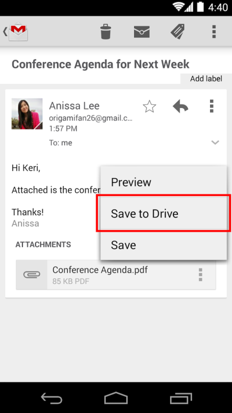 Novo Gmail para Android