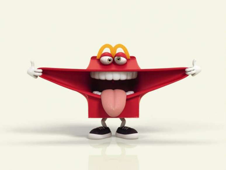 Happy, personagem do McDonald's representante do McLanche Feliz; o anúncio do novo mascote nos Estados Unidos foi recebido com muitas piadas dos internautas