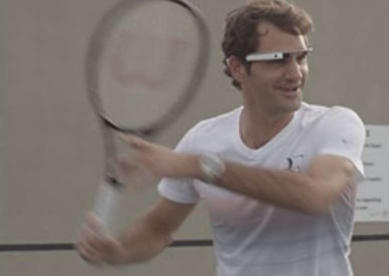 Federer joga com Google Glass