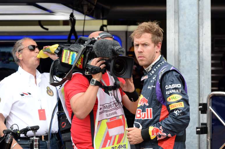 <p>Sebastian Vettel abandonou no início da prova</p>