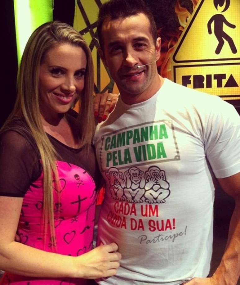 <p>Marcos Oliver e sua atual mulher, a modelo&nbsp;Faby Monarca</p>