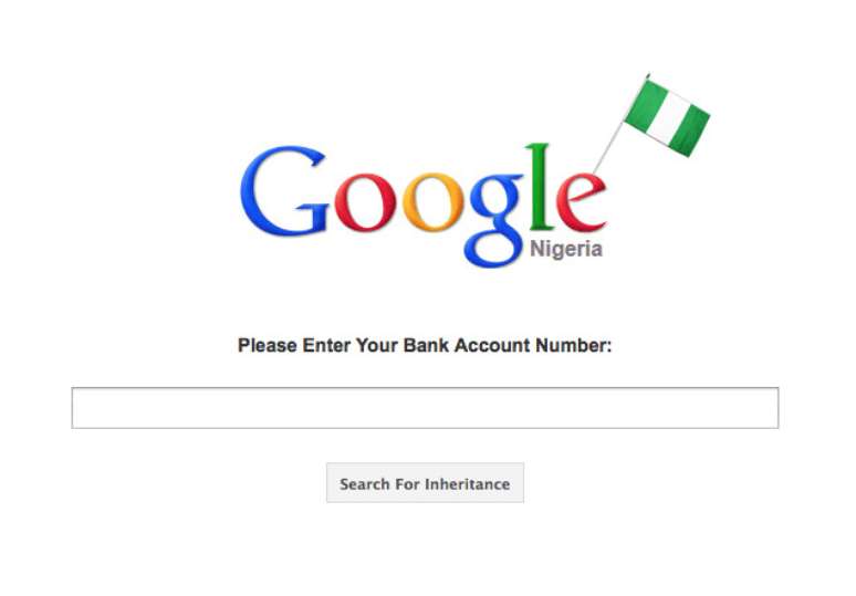 Site Google Nigéria, criado por Shed Simonev