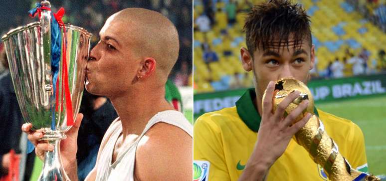 Tanto o jovem Ronaldo como Neymar levantaram taças