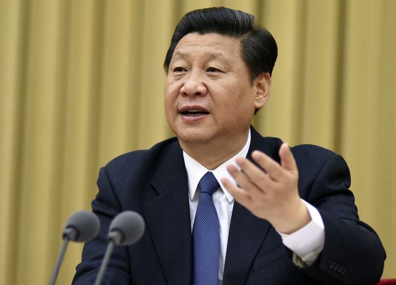 <p>Presidente chin&ecirc;s, Xi Jinping, tamb&eacute;m secret&aacute;rio-geral do Partido Comunista da China (PCC), durante a segunda confer&ecirc;ncia de trabalho,&nbsp;desenvolvimento e&nbsp;estabilidade de Xinjiang, em Pequim, na China, em 28 de maio</p>