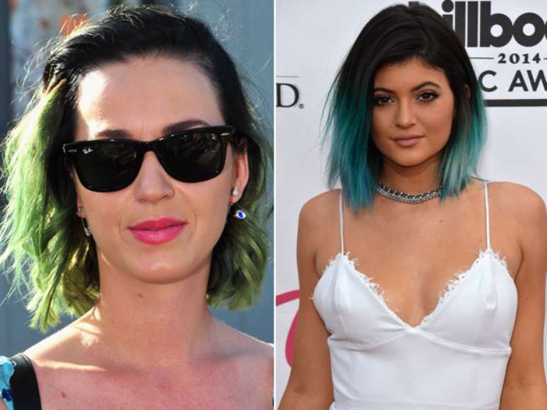 <p>Outras famosas que já apostaram na tendência foram Katy Perry, que escolheu um tom verde; e Kylie Jenner, que optou pelo azul</p>