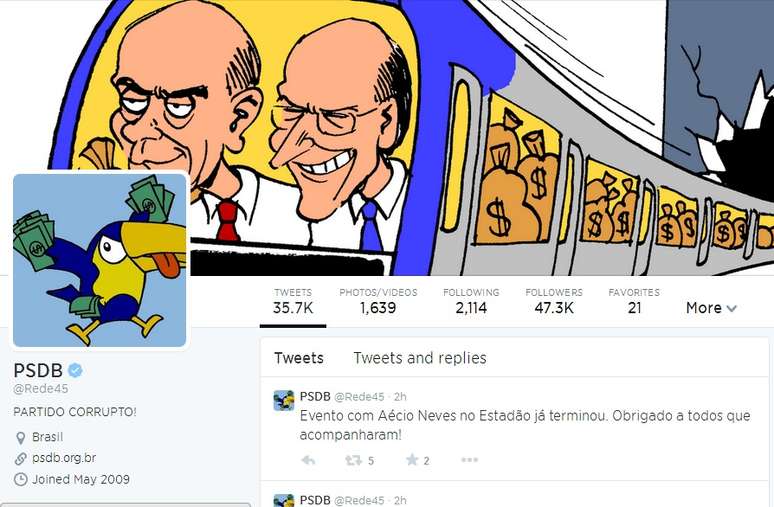 Conta do Twitter do PSDB é invadida por hacker